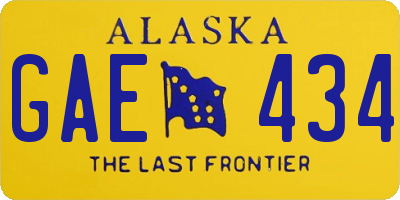 AK license plate GAE434