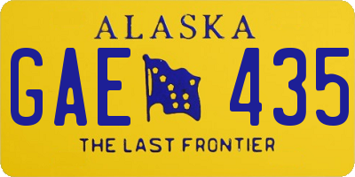 AK license plate GAE435