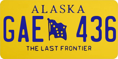 AK license plate GAE436