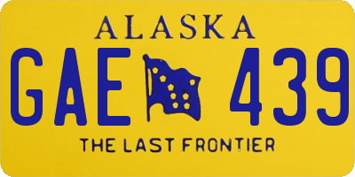 AK license plate GAE439