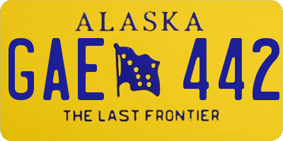 AK license plate GAE442