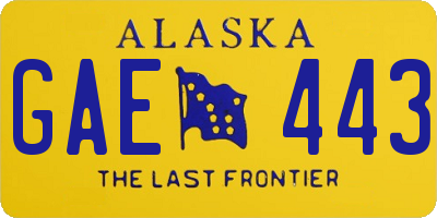 AK license plate GAE443