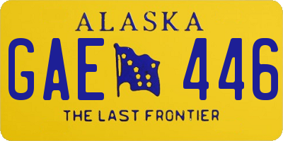 AK license plate GAE446