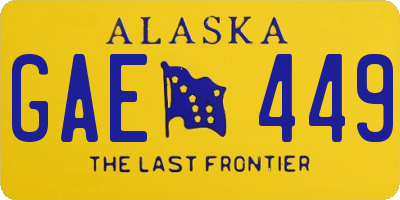 AK license plate GAE449