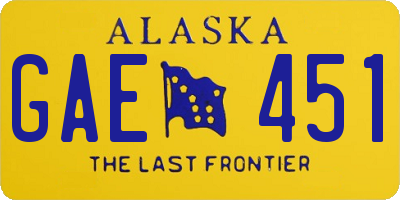 AK license plate GAE451