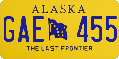 AK license plate GAE455