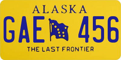 AK license plate GAE456