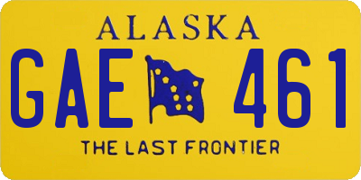 AK license plate GAE461