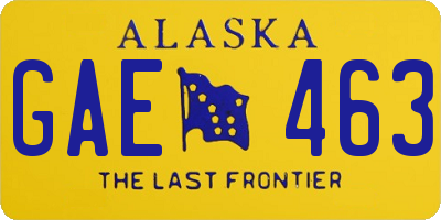 AK license plate GAE463