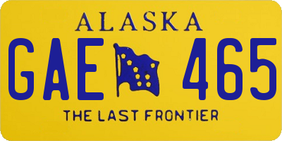 AK license plate GAE465