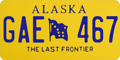 AK license plate GAE467