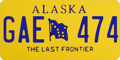 AK license plate GAE474