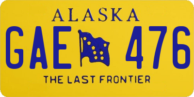 AK license plate GAE476