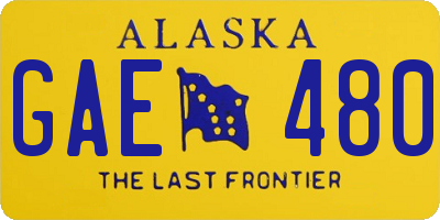 AK license plate GAE480