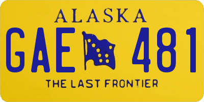 AK license plate GAE481
