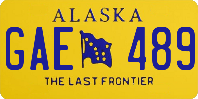 AK license plate GAE489