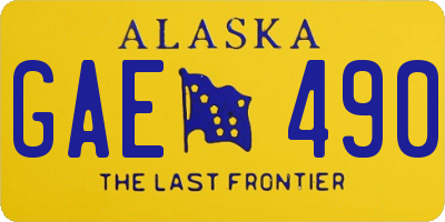 AK license plate GAE490