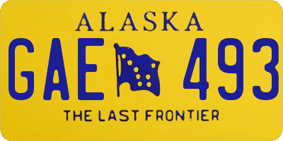 AK license plate GAE493