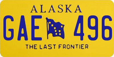 AK license plate GAE496