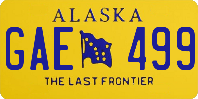 AK license plate GAE499