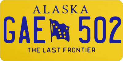 AK license plate GAE502