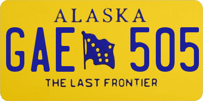 AK license plate GAE505