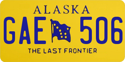 AK license plate GAE506