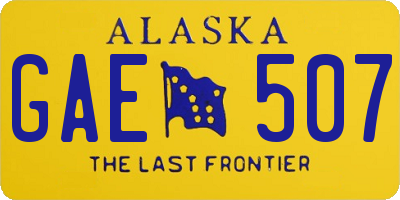 AK license plate GAE507