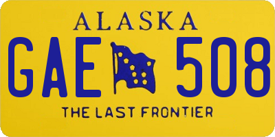 AK license plate GAE508