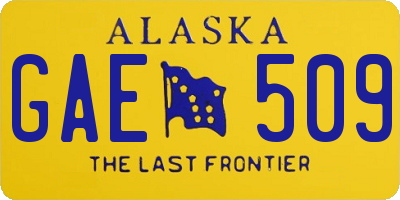 AK license plate GAE509