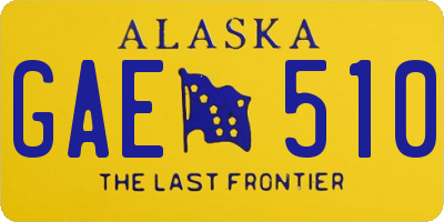 AK license plate GAE510