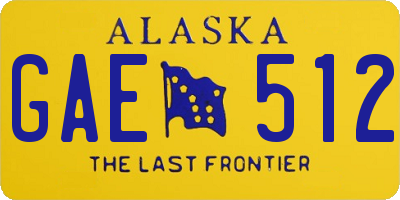 AK license plate GAE512