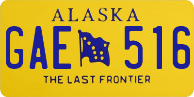 AK license plate GAE516