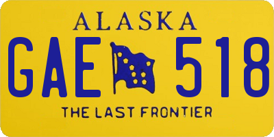AK license plate GAE518