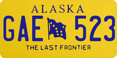 AK license plate GAE523