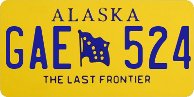 AK license plate GAE524