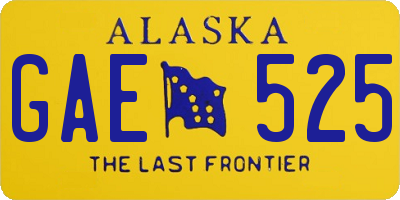 AK license plate GAE525