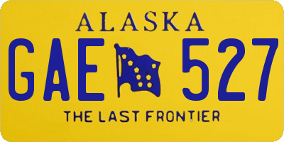 AK license plate GAE527