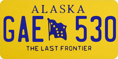 AK license plate GAE530