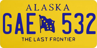 AK license plate GAE532