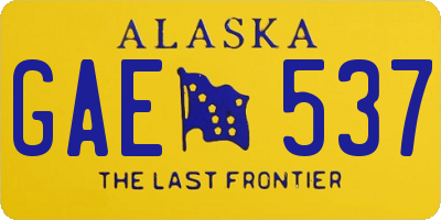 AK license plate GAE537