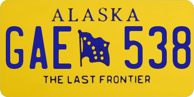 AK license plate GAE538