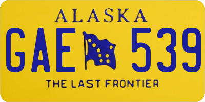 AK license plate GAE539