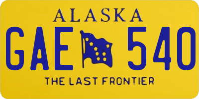 AK license plate GAE540