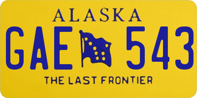 AK license plate GAE543