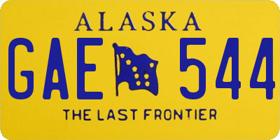 AK license plate GAE544