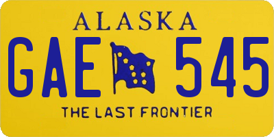 AK license plate GAE545