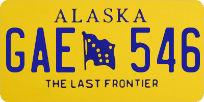 AK license plate GAE546