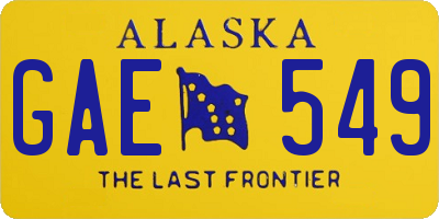 AK license plate GAE549