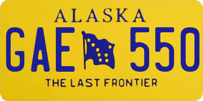 AK license plate GAE550